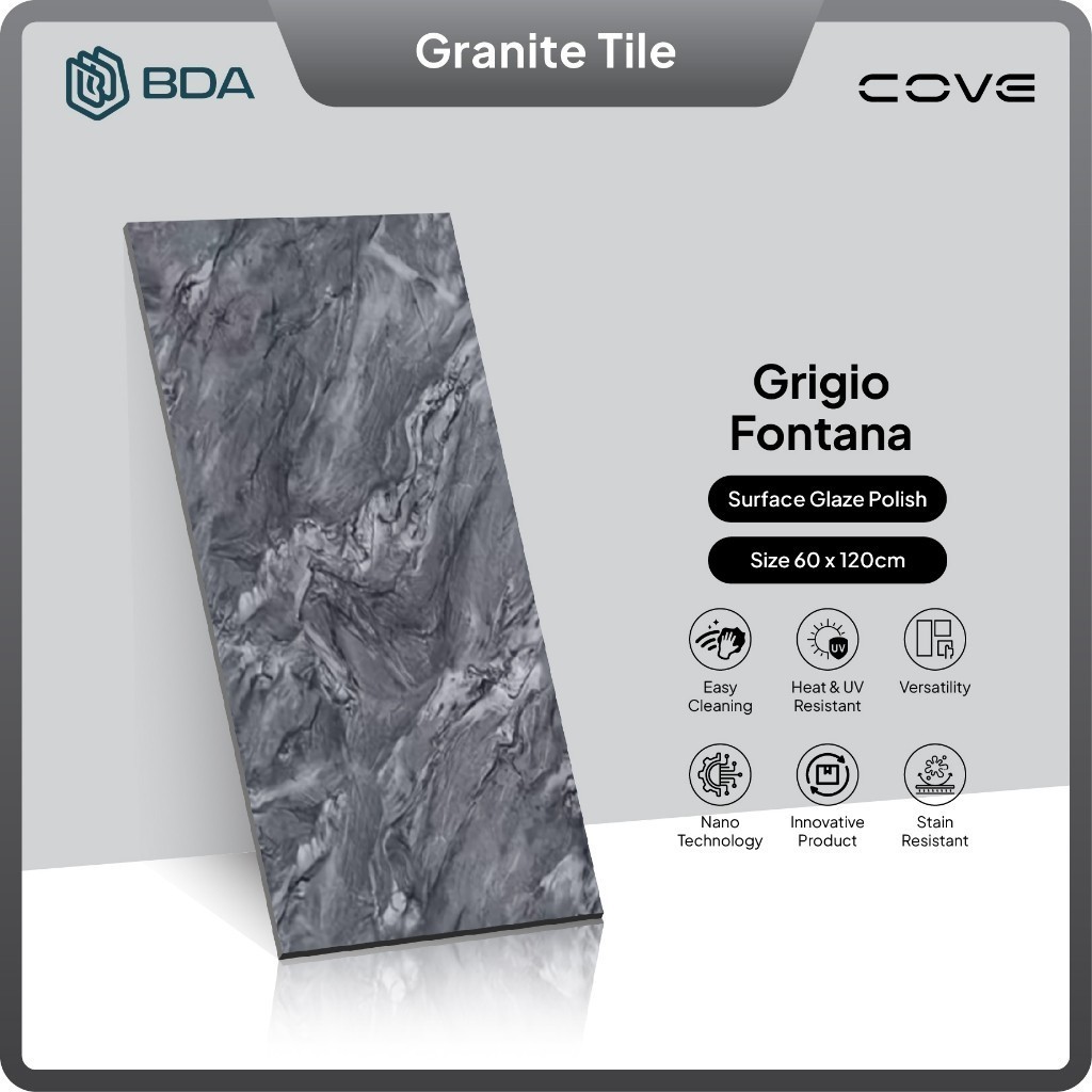 BDA Granite Tile Granit 120X60 Granit 60x120 Keramik Lantai Keramik Dinding Grigio Fontana