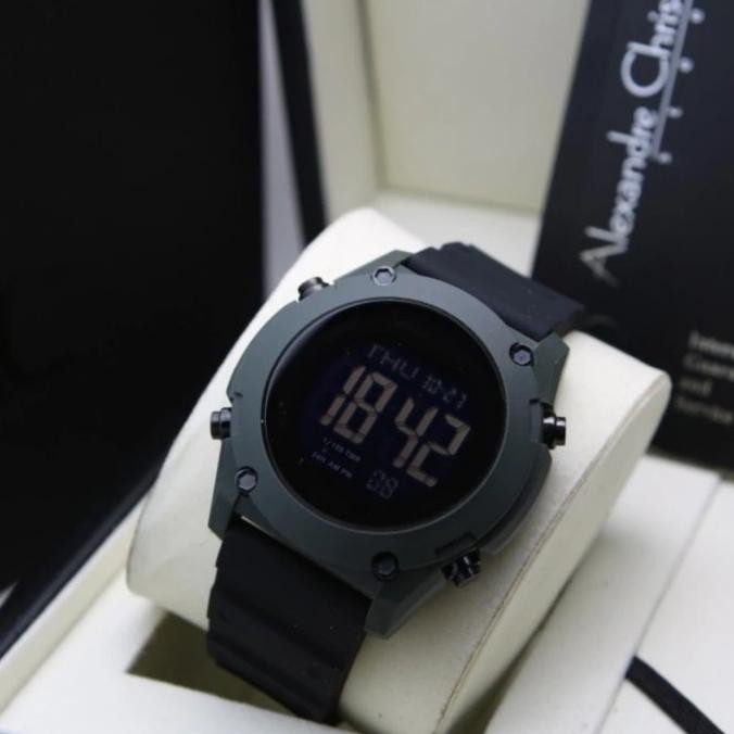 Jam Tangan Pria Alexandre Christie Original AC9376 Black List Rose