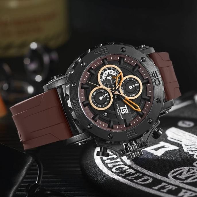 Jam Tangan Pria Original T5 H 3865G Yellow Black