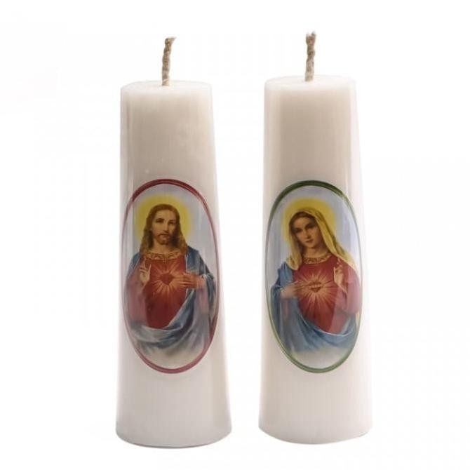 Lilin Gambar Yesus dan Bunda Maria Tinggi 16 cm