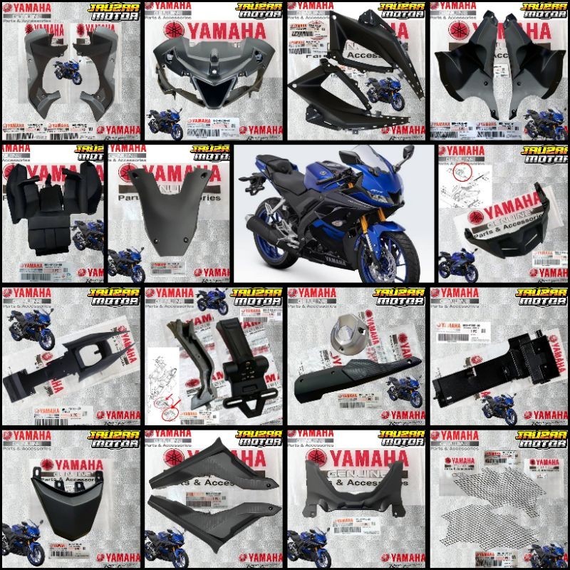 PAKET COVER FULL FUL BODY KASAR YZF R15 VVA R15 V3 ORIGINAL YAMAHA BK6 22PCS