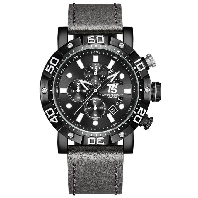 Jam Tangan Pria Original T5 H 3855G Black Grey