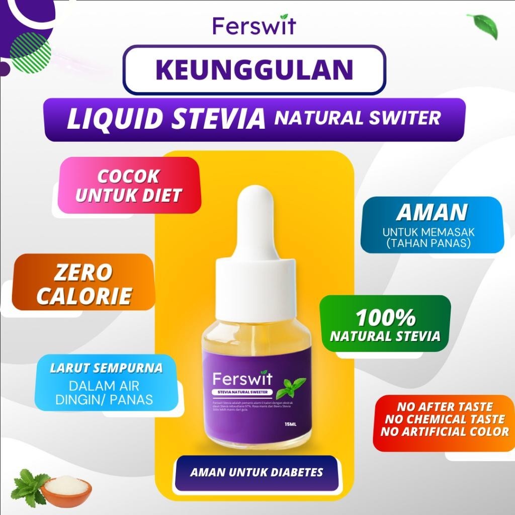 

Original Ferswit Stevia Alami Paket 5 Botol Hidup Lebih Sehat