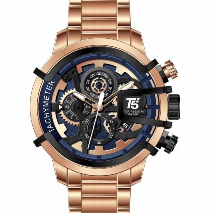 Jam Tangan Pria Original T5 H 3883G Black