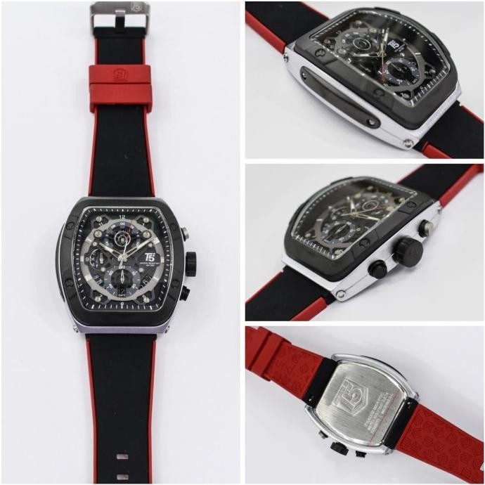 Jam Tangan Pria Original T5 H 3857G Black Rosegold