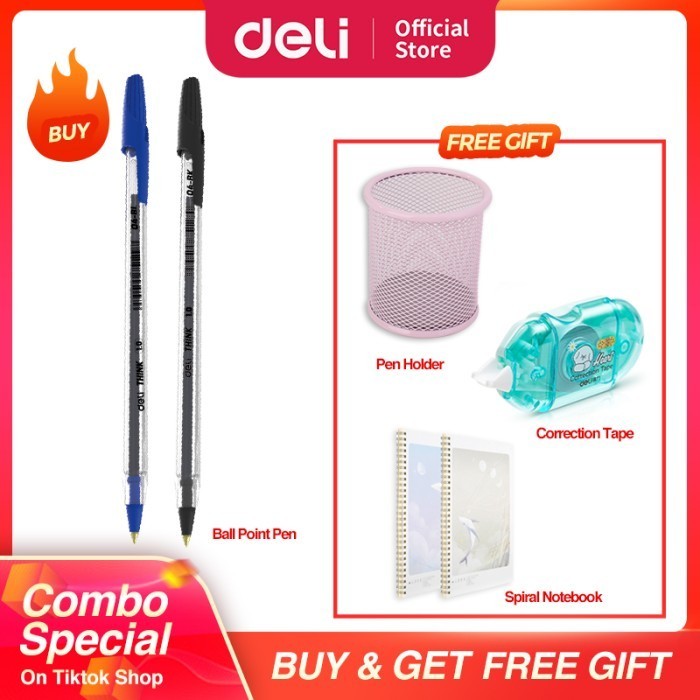 

COMBO SUPER HEMAT (Deli Ballpoint Pen / Pulpen Bolpoin)