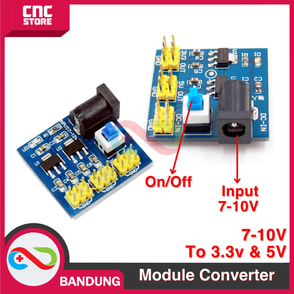 Module daya converter 7-10v to 3.3v and 5v stepdown buck
