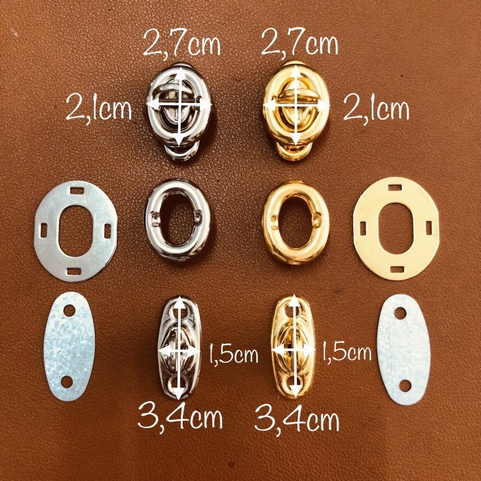 Kunci putar tas / kunci putar oval preum / kancing tas putar clutch