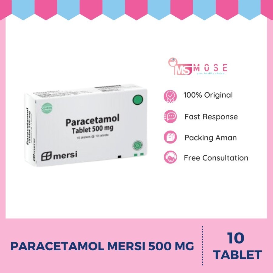 PARACETAMOL MERSI 500 MG STRIP 10 Tablet