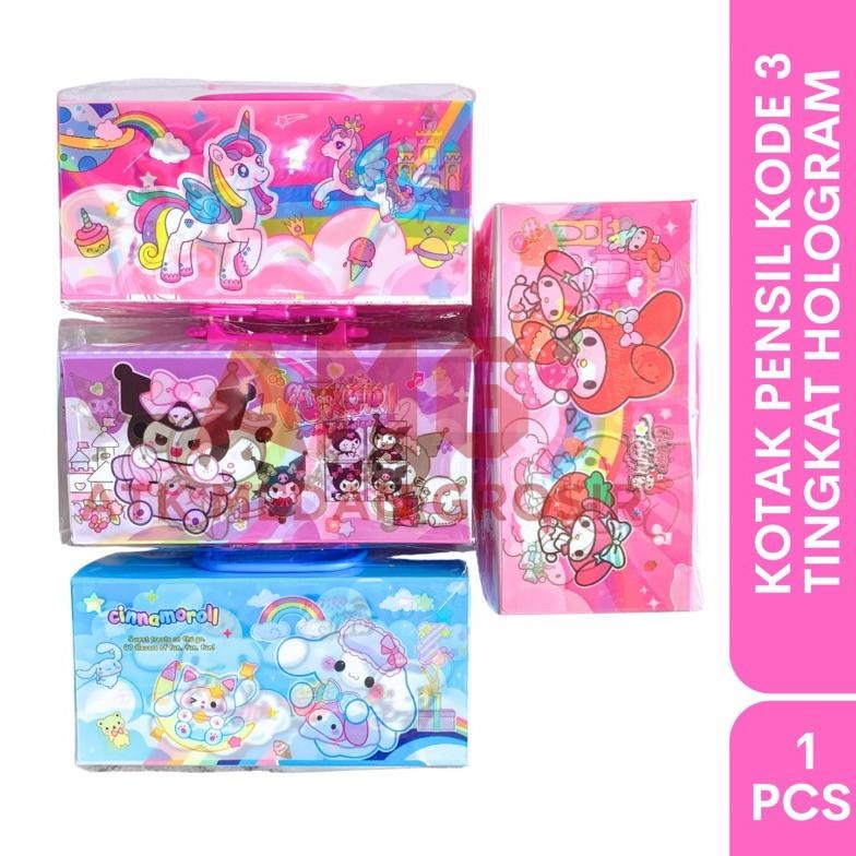 

[Promo][Cod][Gratis Ongkir] Kotak Pensil Kode 3 Tingkat Fancy 3D Hologram