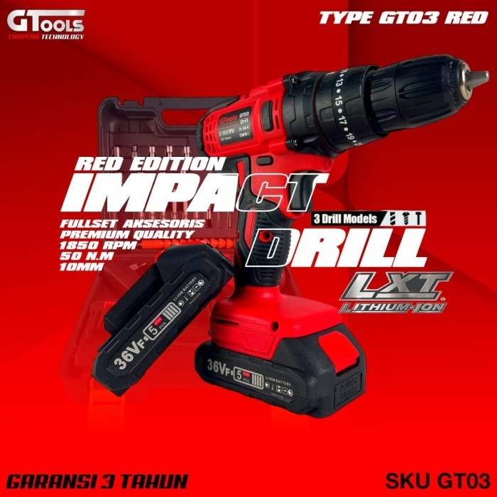 Terbaru Bor Cordless 36V Tanpa Kabel Baterai Makita Dijamin Puas Promo Terlaris