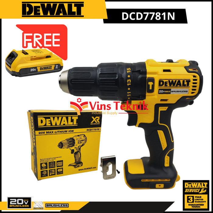 Terbaru Bor Baterai Brushless Impact Drill Dcd7781 Dewalt Dcd7781N Promo Terlaris