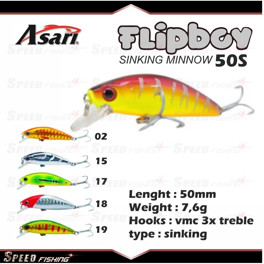 Lure Minnow Asari Flipboy 50S Sinking Minnow