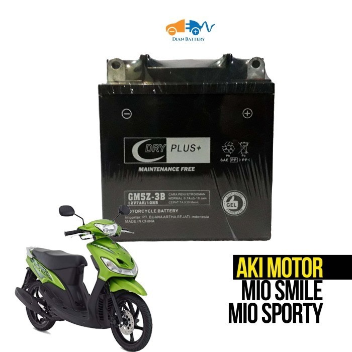 Aki Motor Mio Smile / Mio Sporty / Mio Lama Dryplus Gm5Z3B - Aki