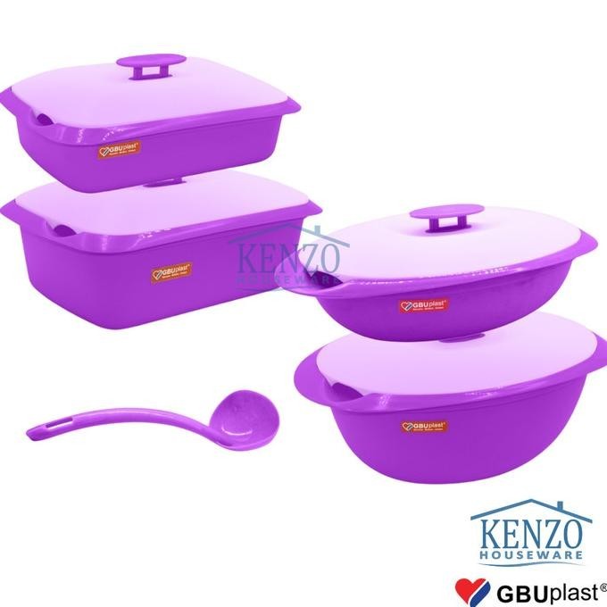 [Ready] Wadah Set Saji Prasmanan Tempat Saji Sayur Lauk Warna Plastik Gbu