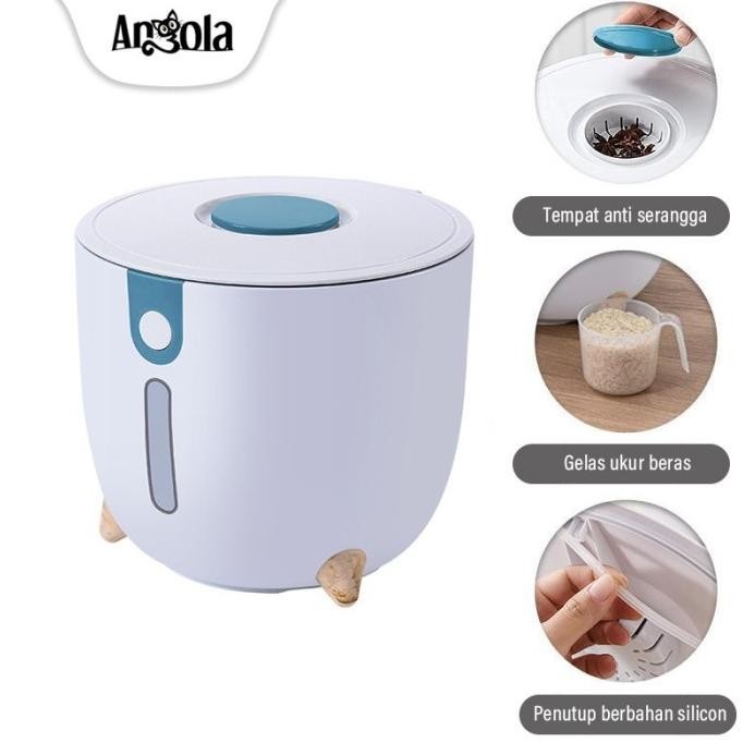 [Baru] Dispenser Beras Rice Dispenser Tempat Penyimpanan Wadah Beras - 5 Kg