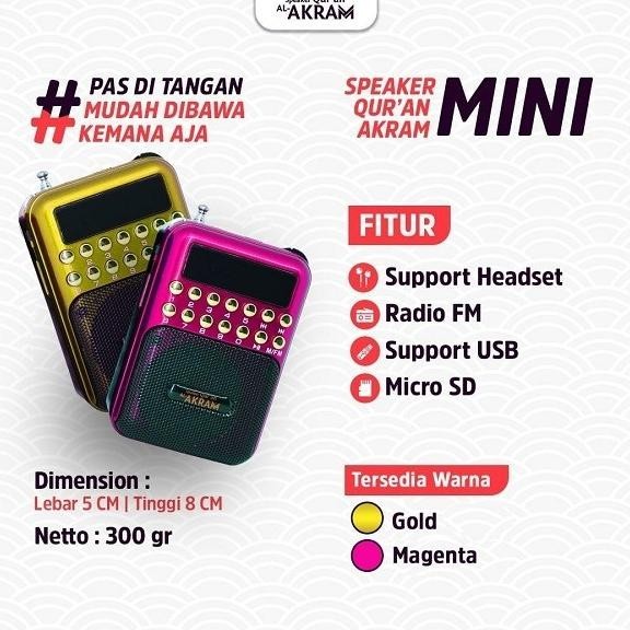 [Bisa Cod] Speaker Quran Al Akram Mini Murottal