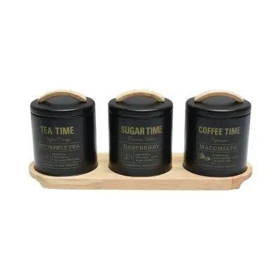 Set Toples Teh-Wadah Gula-Tempat Kopi-Stoples