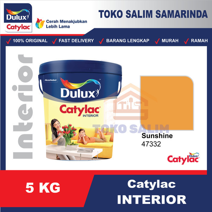 /////] Dulux Catylac Cat Tembok Interior Dalam Rumah 5KG - 47332 Sunshine