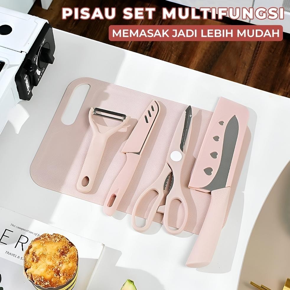 Pisau Dapur Isi 5Pcs Viral Pisau Set 5 Pcs Black J13 Pisau Set 5 In 1 Pisau Tajam Pisau Multifungsi