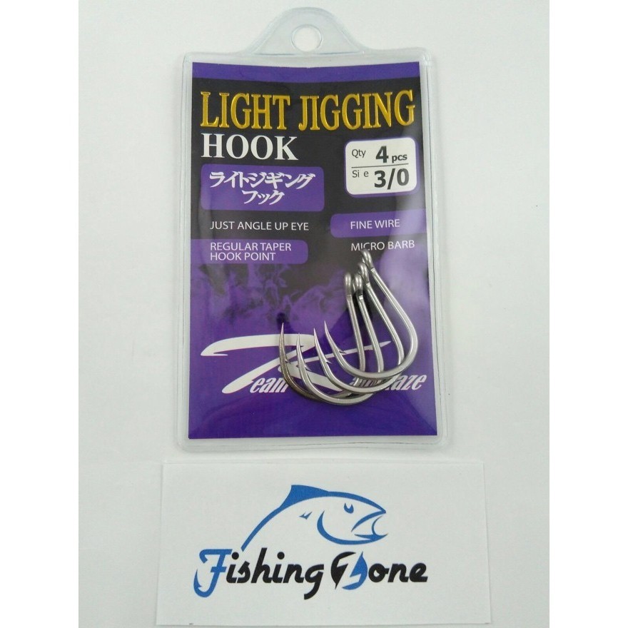 Team Kamikaze LIGHT JIGGING HOOK 3/0 - Silver