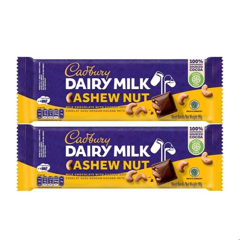 

Cadbury Dairy Milk Chocolate Cashew Nut 90 g x 2 pcs