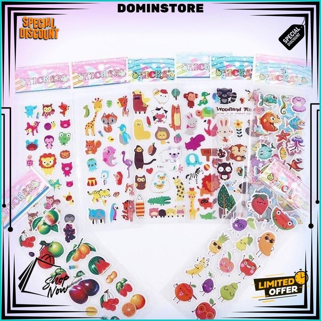 

[Delunashop_Acc] Krg-B Stiker Anak 3D Timbul Karakter Sticker Timbul,Sticker Karakter Sticker Murah Best Seller