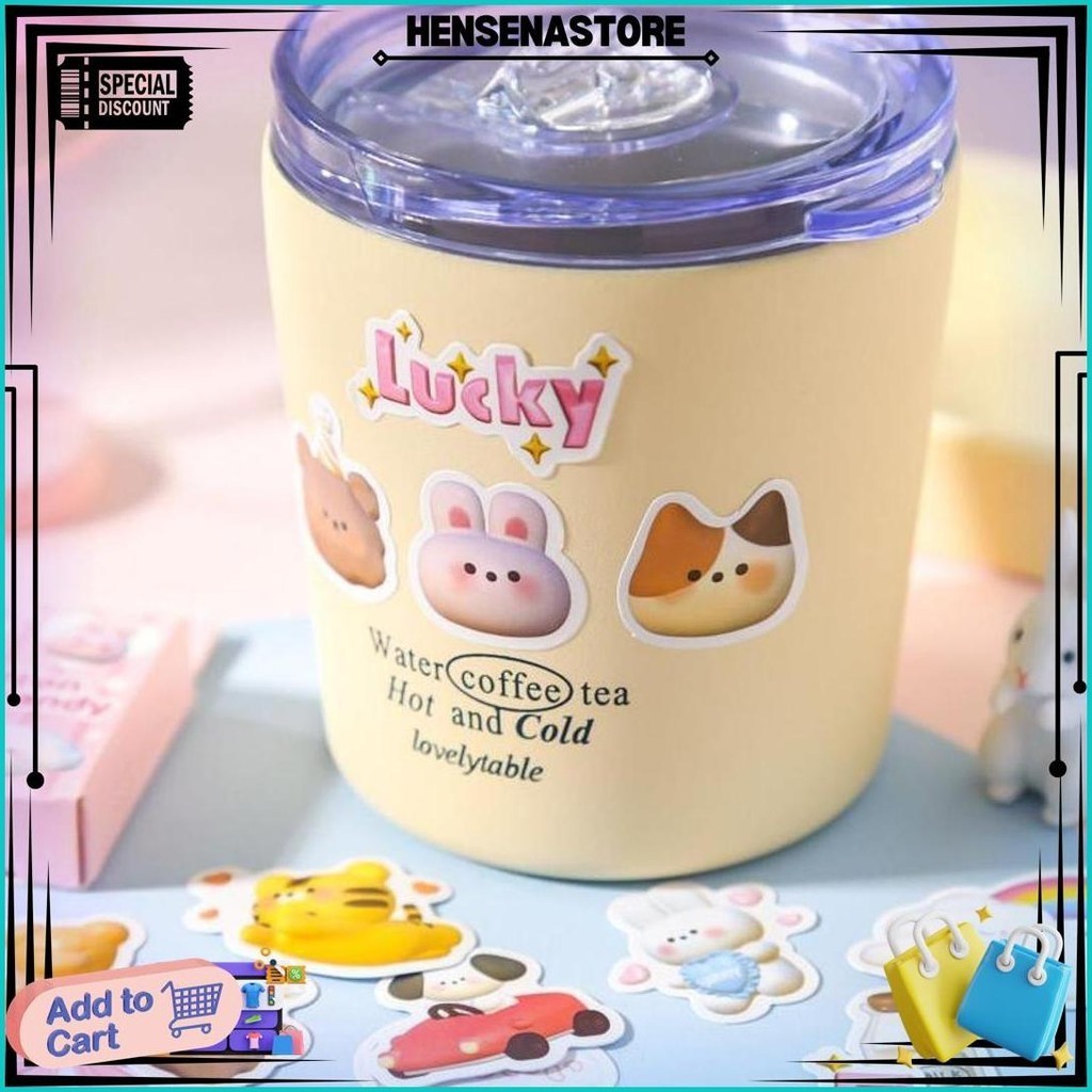 

[Miloli] 50Pcs Catton Candy Deco Sticker Planner Diy Scrapbook Kotak - B0405 Gratis Ongkir