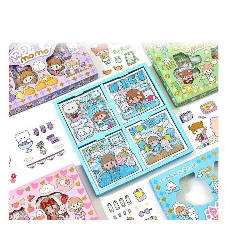 

100 Lembar Stiker Korea Anti Air Viral Sticker Lucu Dekorasi Botol Minum Tumblr Hp Buku Diary Anak Viral Cod