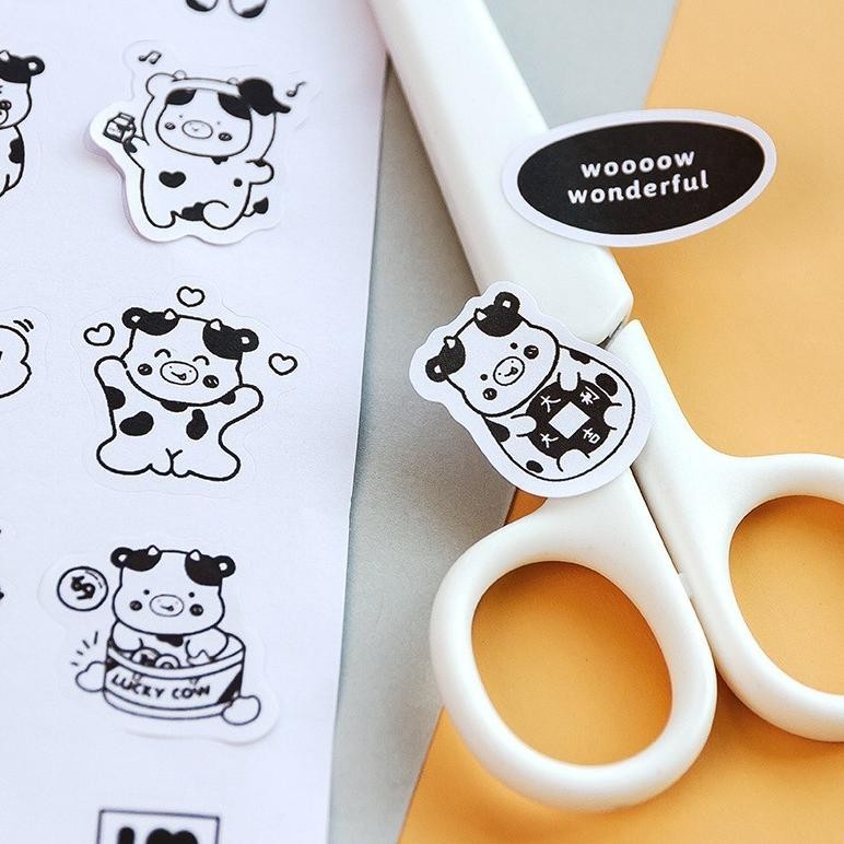 

1 Lembar Stiker Tema Sapi Cow Monocrome Lucu Murah Bullet Jurnal Diy Diary Sale