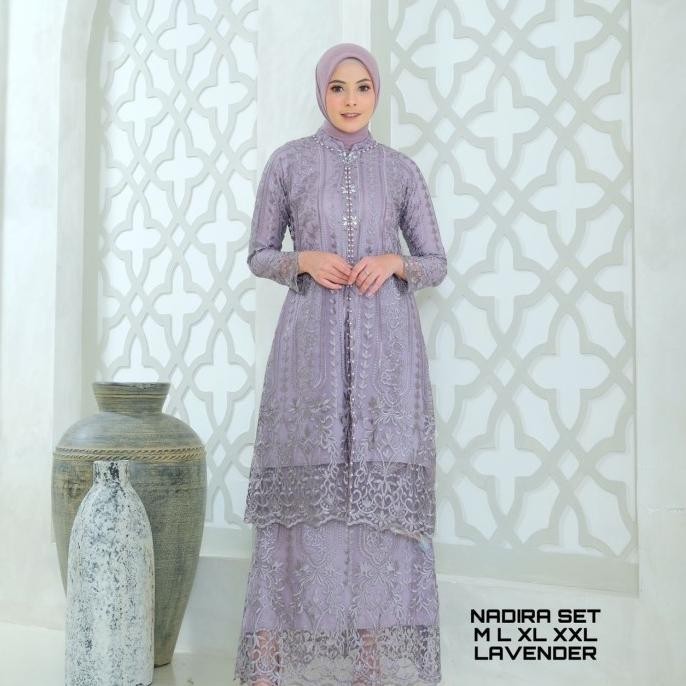 gamis wanita/dress Nadira kombinasi Payet mutiara gamis pesta kebaya