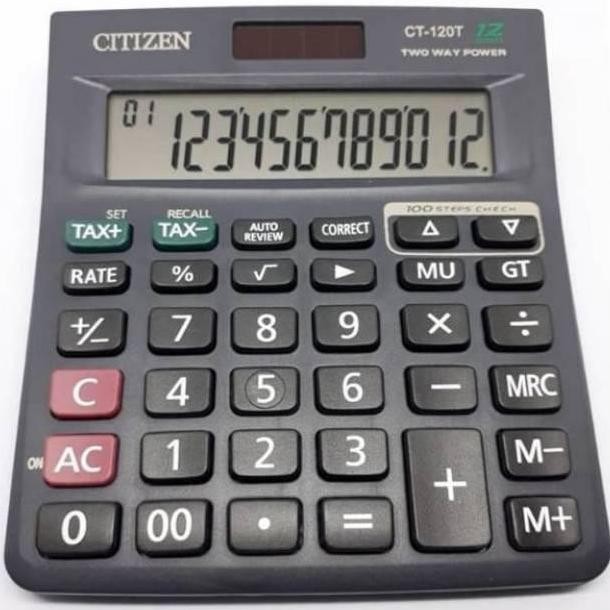 

TERMURAH PENTING!! Kalkulator Dagang 120T - CT-120T Ukuran Besar Citizen 12 Digit 112 STEP CHEC K BIG DISPLAY ta-127