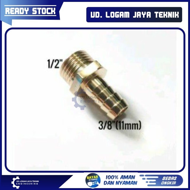 Nepel selang kompor gas drat luar setengah inchi