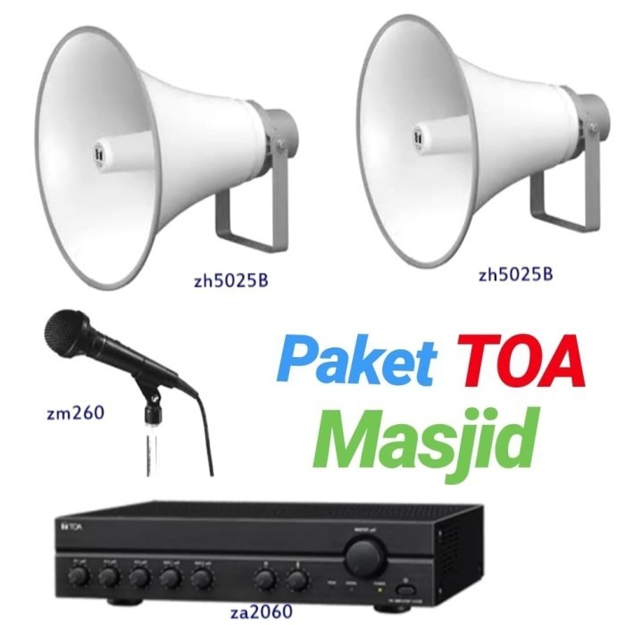 Terlaris Paket Toa Masjid 5025B (25 Watt) + Amplifier Za 2060 (60 Watt) + Mic