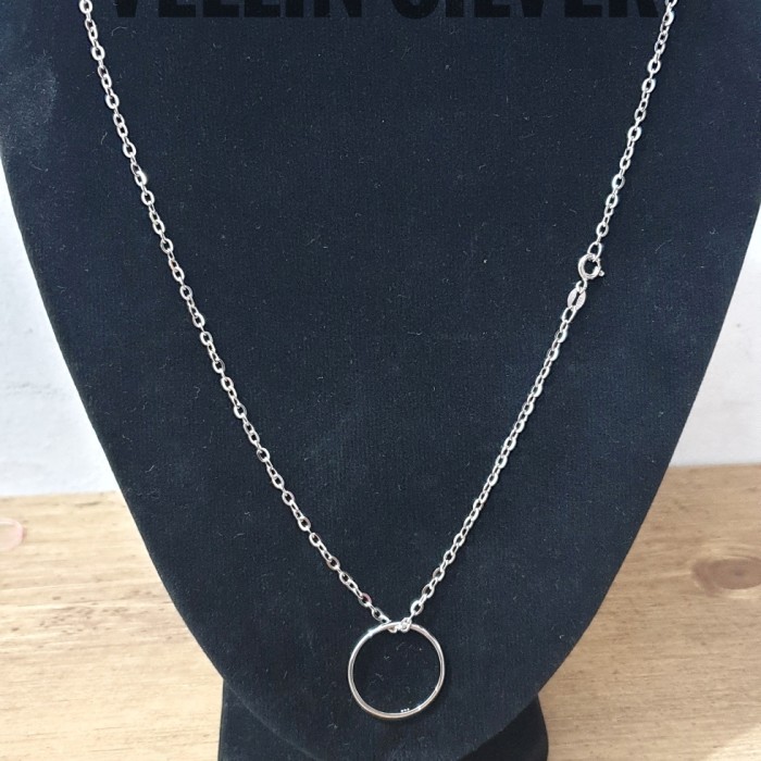 Kalung Pria Rantai N Plus Ring 925 Sier Lapis Emas Putih