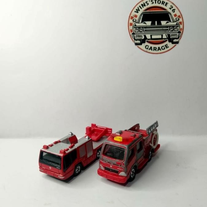 [WIN] TOMICA TOMY TRUCK MORITA FIRE ENGINE  & HINO FIRE TRUCK,JUNK/BEKAS