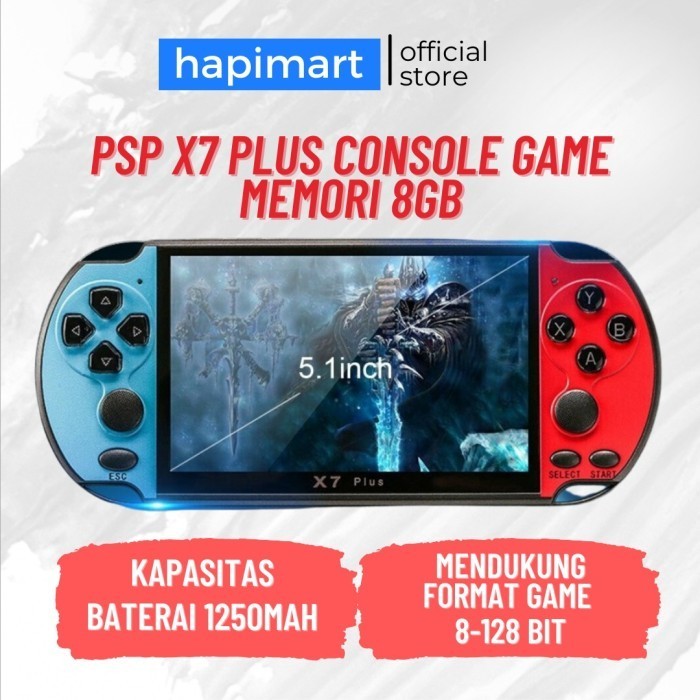 Gameboy Konsol Game Psp X7 Plus Screen Besar 4.3 Inch 8Gb Musik Video