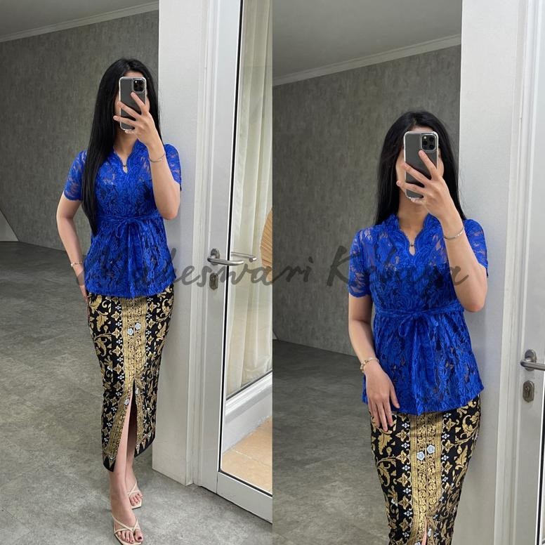 RFG Kebaya Bali Set Talipita Biru Elektrik TERLARIS