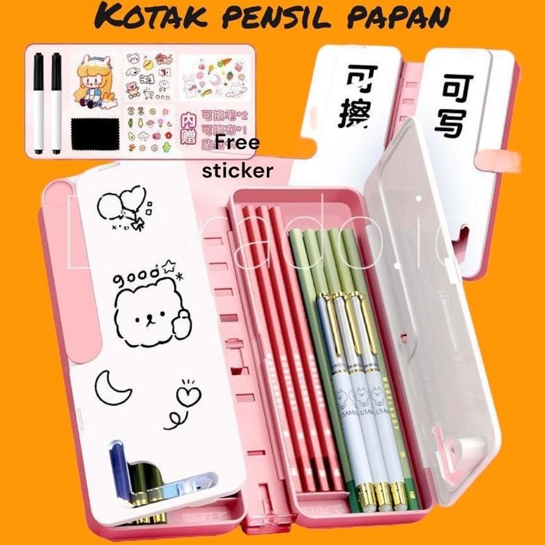 

TERMURAH Papan Kotak Pensil Lipat / Tempat Pensil Multifungsi Dengan Papan Tulis Dan Tatakan Buku / Smart Pencil Case gd-5