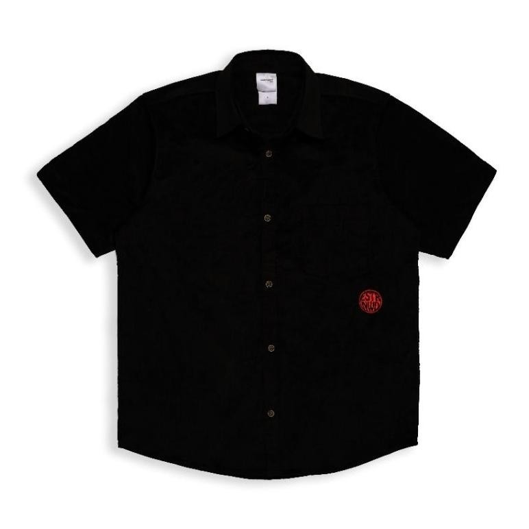 Baju Kemeja Tactical Pria Lapangan Outdoor Eastern Lengan Pendek Polos Corduroy Lengan Pendek Hitam 