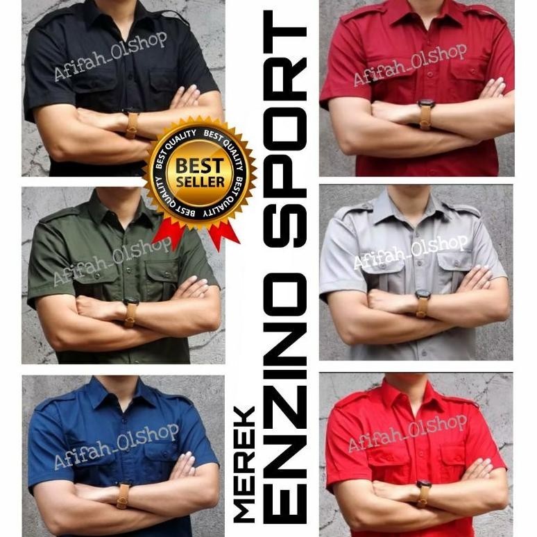 Baju Kemeja Tactical Pria Lapangan Outdoor Security Pendek Enzino Sport Baju Kerja Proyek Wtac W Tac