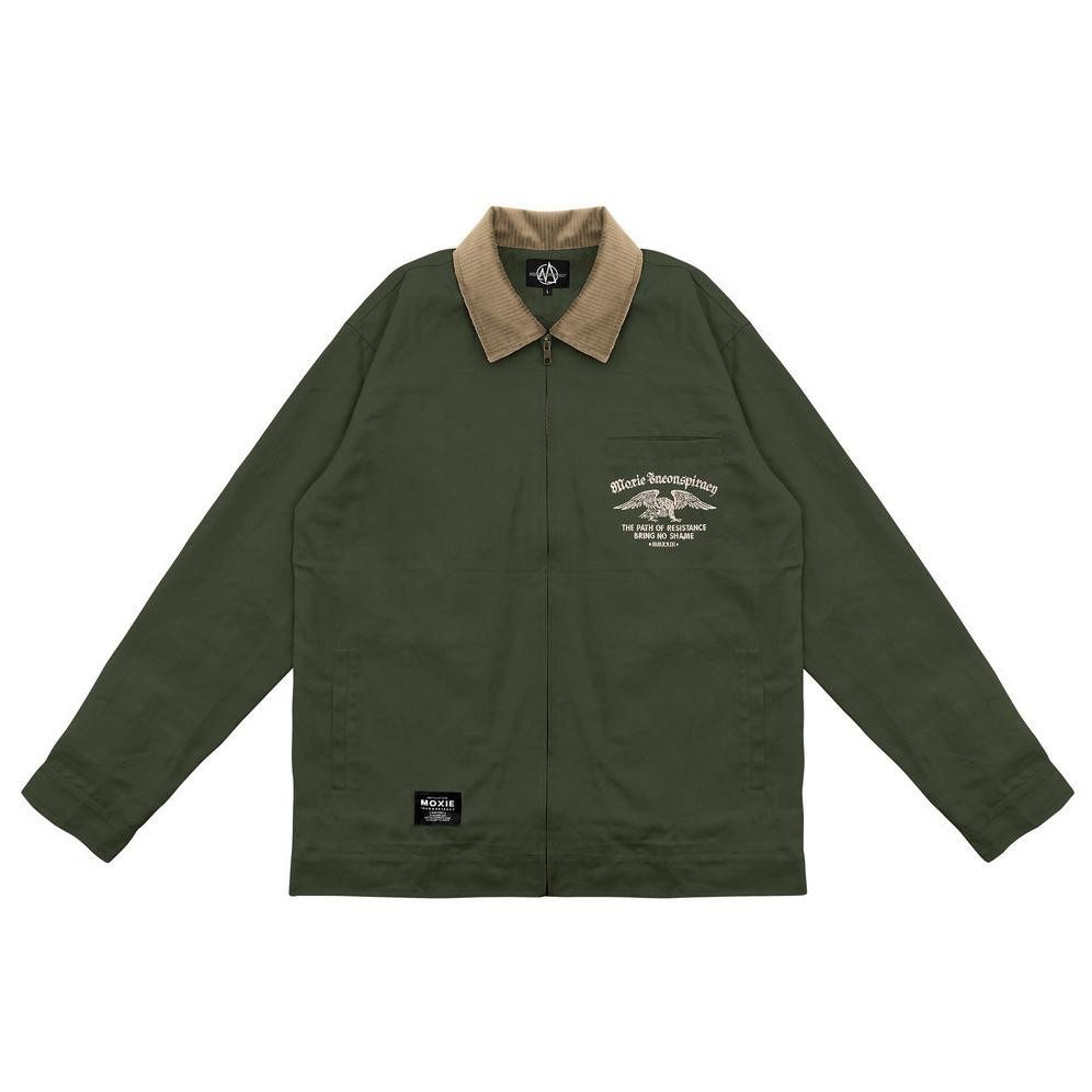 Jaket Pria Distro Keren Harrington Resist Canvas Twill Hijau Army