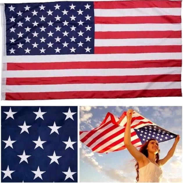GH Bendera Flag Amerika Serikat USA Polyester 150x90cm Sablon 2 sisi Import China Tiongkok Double Si