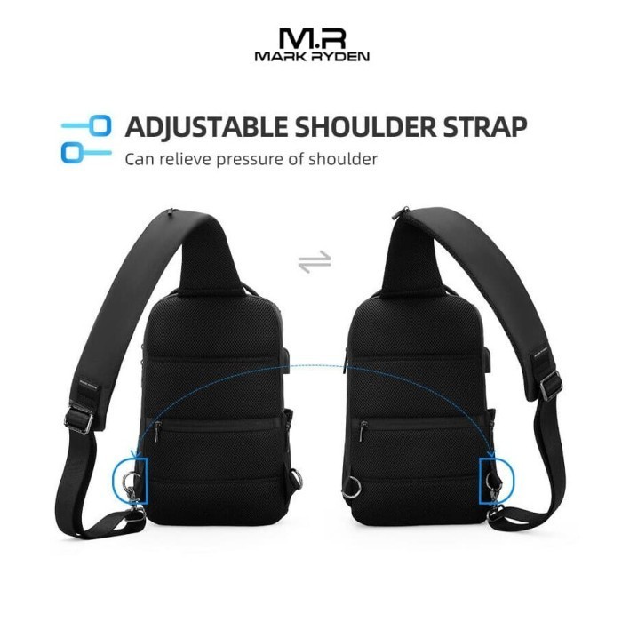 Mark Ryden Mr7069 Crossbody Shoulder Bag - Tas Selempang Sling - Black