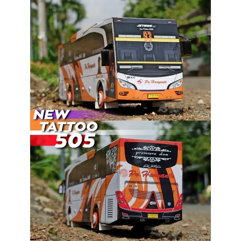 MINIATUR BUS SKALA 1:50 PO HARYANTO NEW TATTOO 505