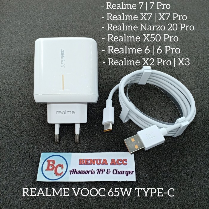 Charger Original Realme Supervooc 65W Type-C Realme 7 7Pro X7 X7Pro