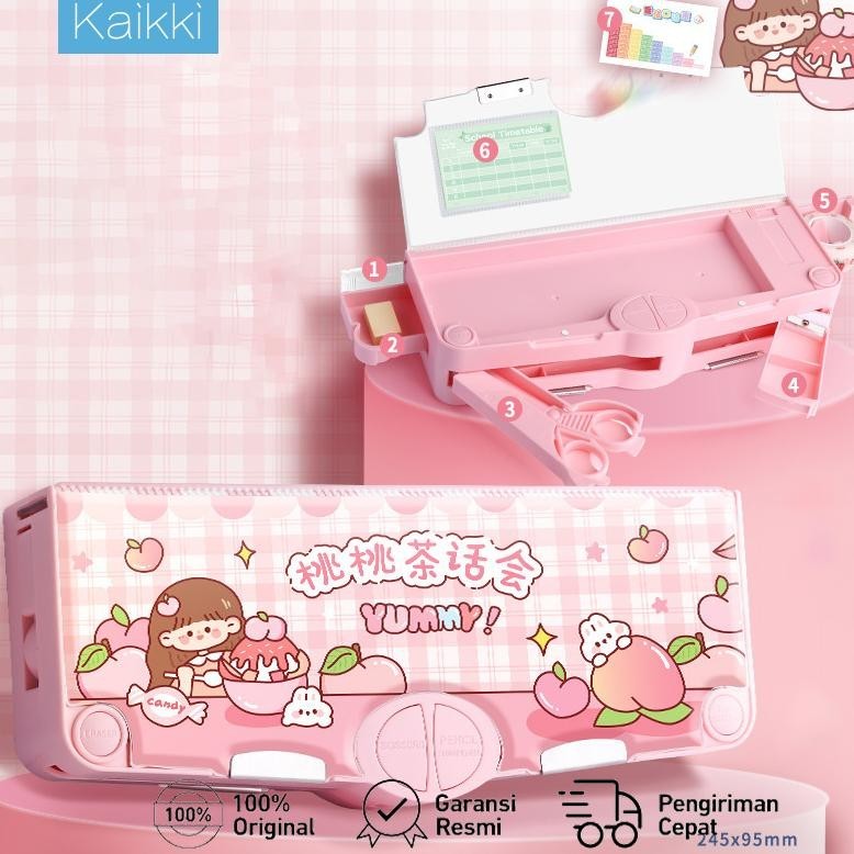 

Kaikki Kaba Bear Double Layer Kotak Pensil Kotak Alat Tulis Multifungsi untuk Kotak Pensil Taman Kanak-kanak Siswa Sekolah Dasar