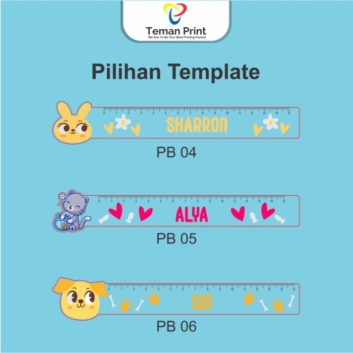 

TERLARIS Teman Print Penggaris Bening 15 Cm Custom Nama Perlengkapan Sekolah