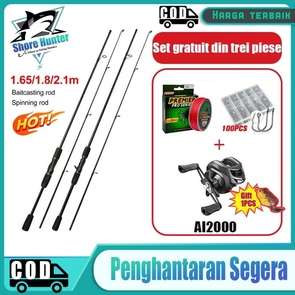 [Bahan halus dan Nyaman] Joran Pancing Full Set Joran Set Reel BC Joran UL Carbon Pancingan Set