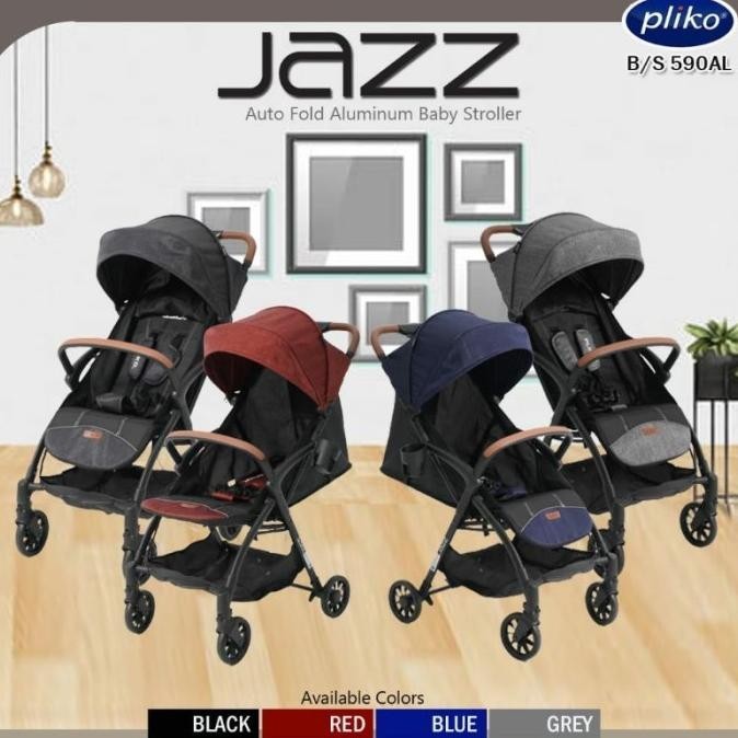 Stroller Pliko Jazz S590 AL Otomatis Lipat Kereta Dorong Bayi